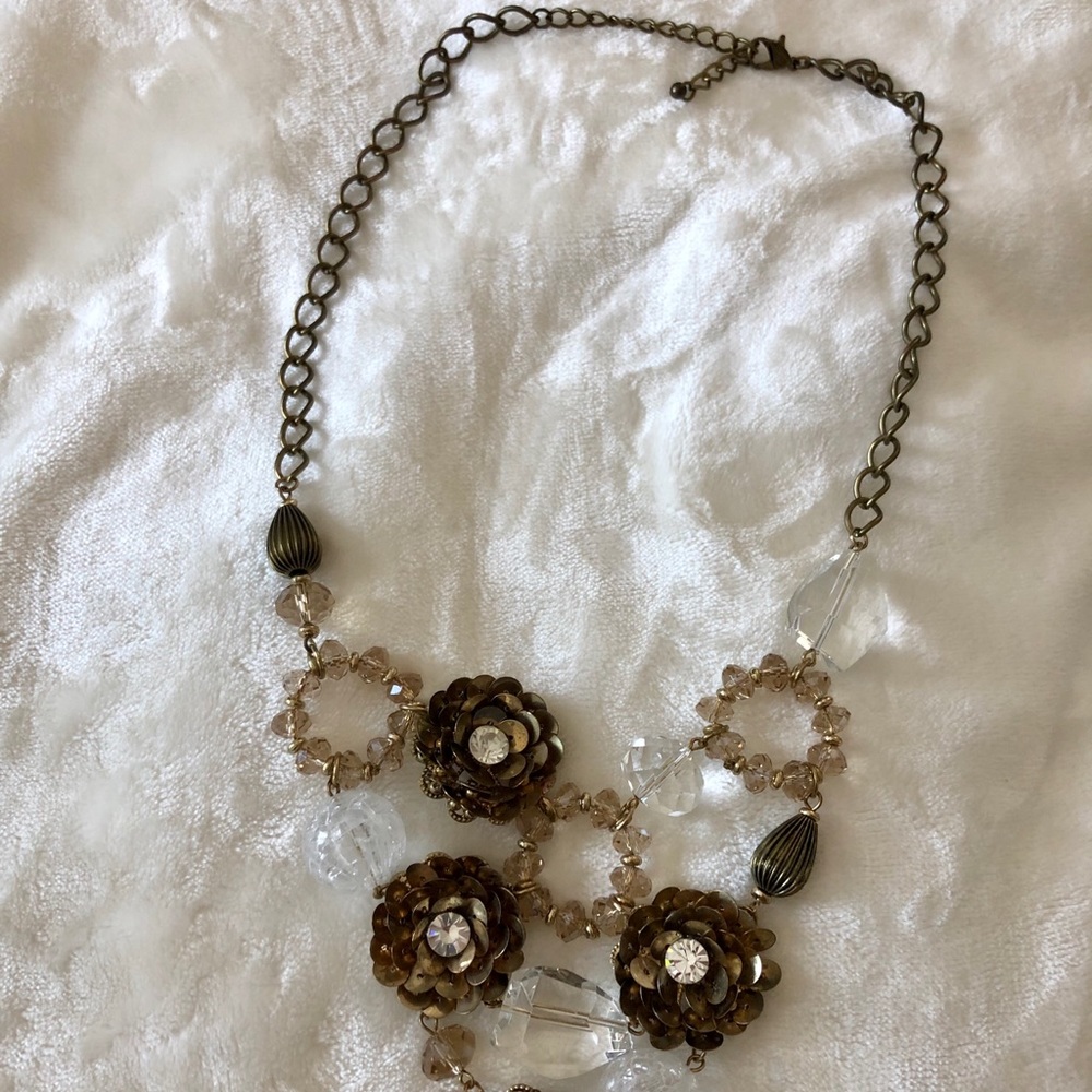 Anthropologie Rustic Flower necklace
